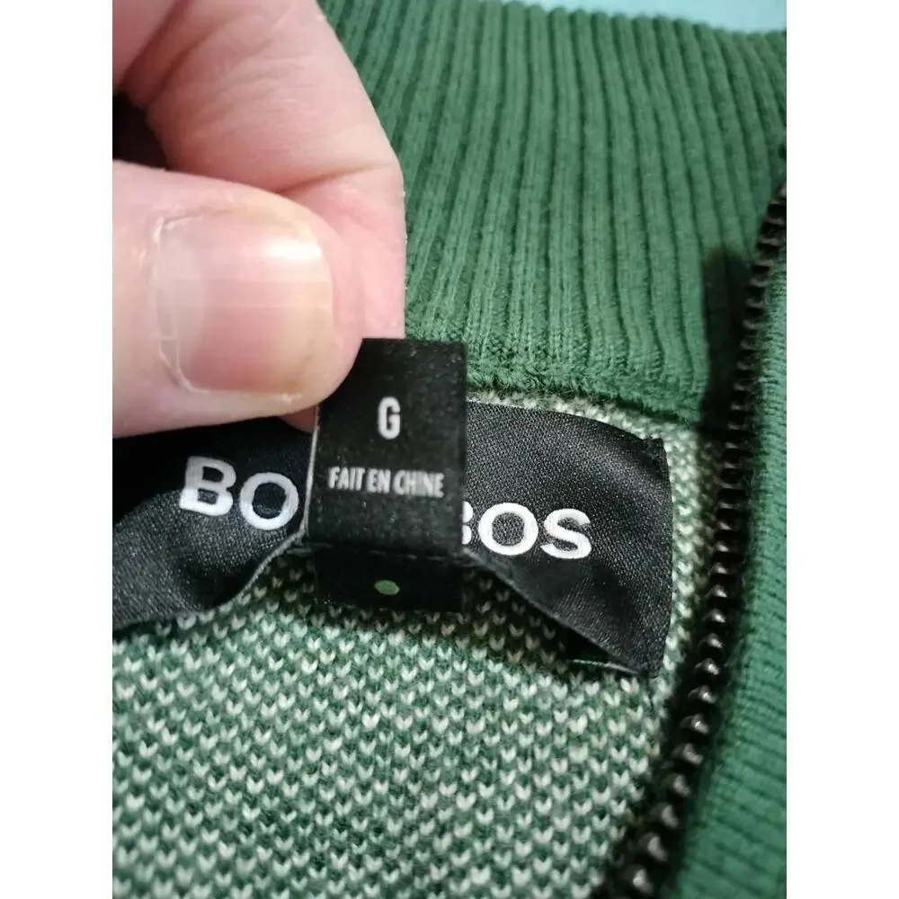 Bonobos Men's Large‎ Cotton Cashmere Birdseye Quarter Zip Sweater Green Pullover